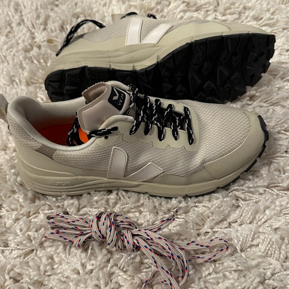 Veja Vibram Off-White and Black Sneakers